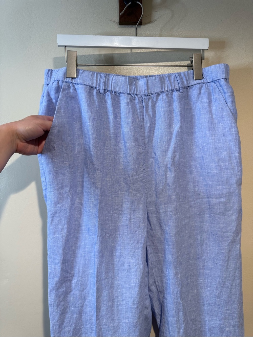 Quince 100% European Linen pull on Pants in French Blue - Picture 6 of 10
